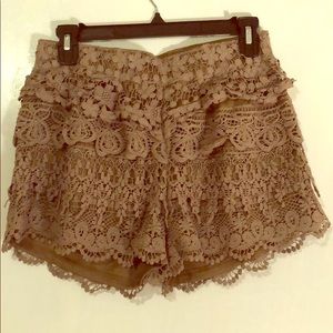 Brown Crochet Shorts